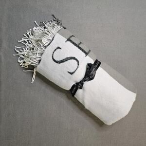 Victoria's Secret Ltd Edition Soft Throw blanket Pink Gray Branded 50" X 60"